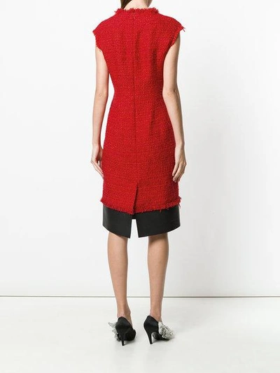 Shop Alexander Mcqueen Contrast Panel Tweed Dress