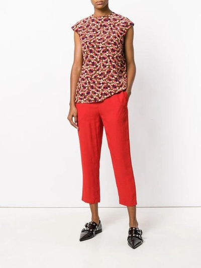 Shop Marni Cropped Trousers - Red