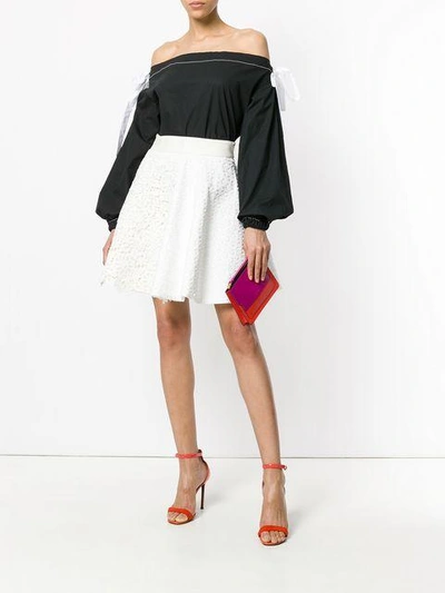 Shop Fausto Puglisi Flared Mini Skirt - White