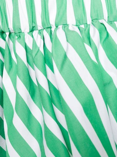 Shop Maison Rabih Kayrouz Striped Off-shoulder Blouse In Green