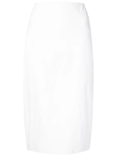 Shop Natori Knee Length Pencil Skirt In White