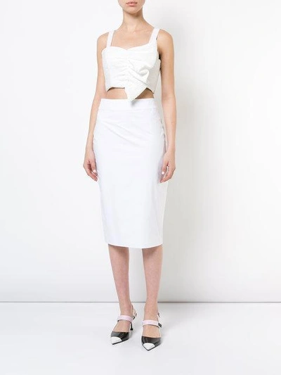 Shop Natori Knee Length Pencil Skirt In White