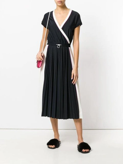 Shop Valentino Wrap Effect Dress In Black