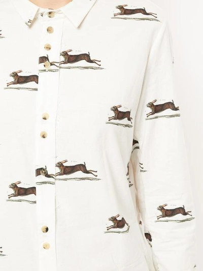 Shop Aleksandr Manamïs Print Fitted Shirt - White