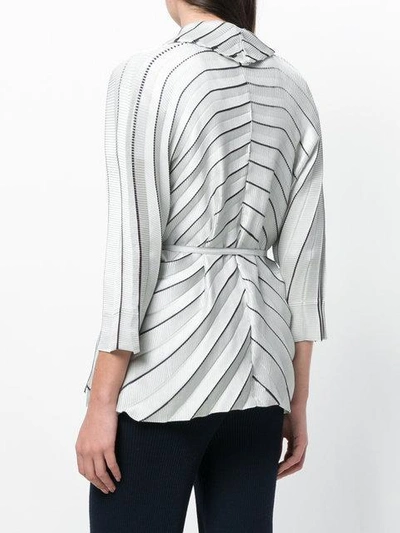 Shop Issey Miyake Pleated Striped Shirt