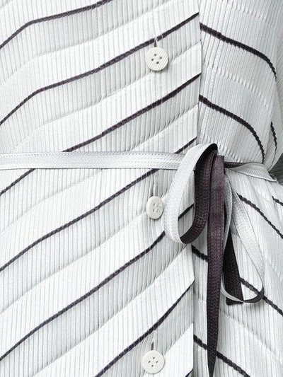 Shop Issey Miyake Pleated Striped Shirt