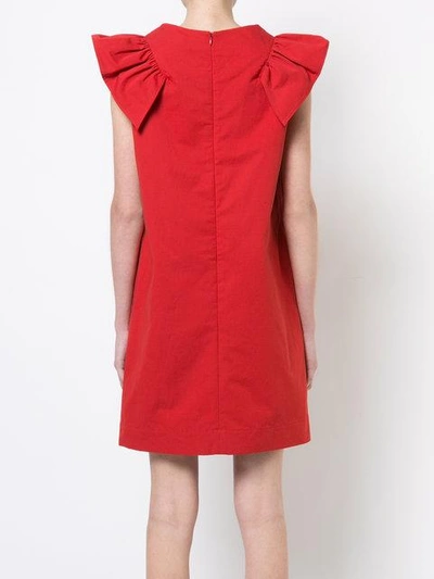 Shop Atlantique Ascoli Frill Trim Dress In Red