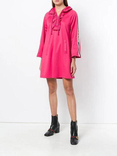 Shop Gucci Hooded Dress In Pink