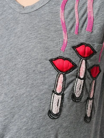lipstick embroidered T-shirt