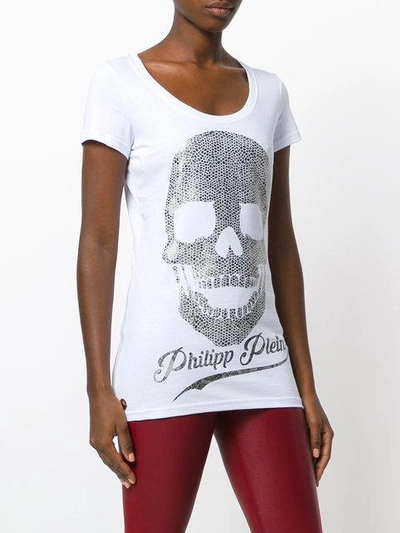 Shop Philipp Plein Scoop Neck Logo T-shirt