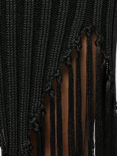 Shop Moschino Fringed Rib Knit Tank Dress