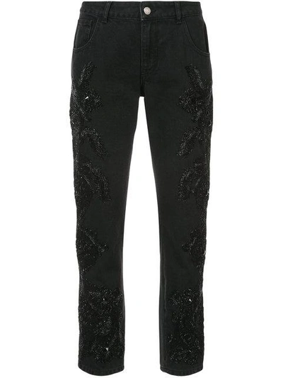 Shop Amen Sequin Embellished Boyfriend Jeans In Black