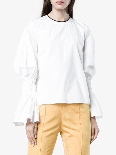 Shop Roksanda Kalila Cotton Poplin Top In White