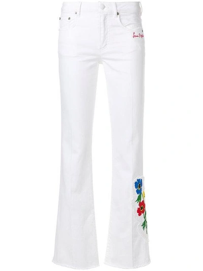 Shop Sonia Rykiel Anemone Detail Flared Trousers In White
