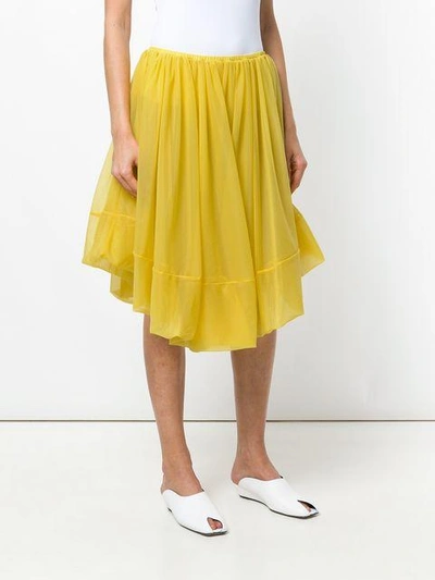 Shop Jil Sander Asymmetric Midi Skirt In Yellow