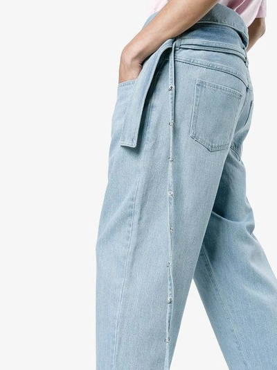 Shop Marques' Almeida Belted Raw Hem Jeans In Blue