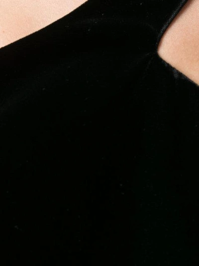 Shop Saint Laurent Velvet Asymmetric One Shoulder Dress - Black