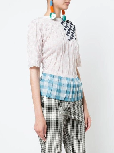 Shop Loewe Patchwork Knit Shortsleeved Top In Pink