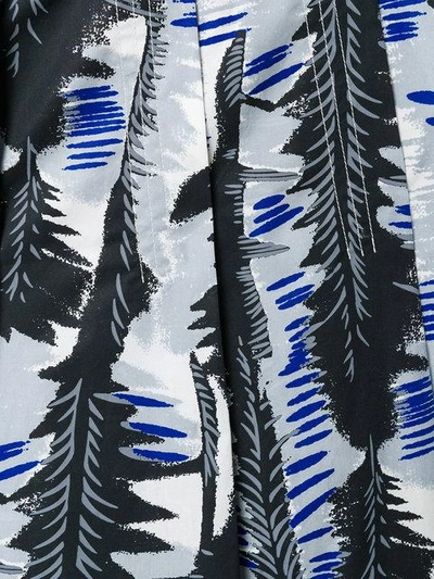 Shop Marni Leaf Print Full Skirt - Blue