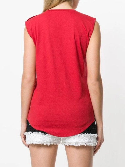 Shop Balmain T-shirt Mit Knopfdetail - Rot In Red