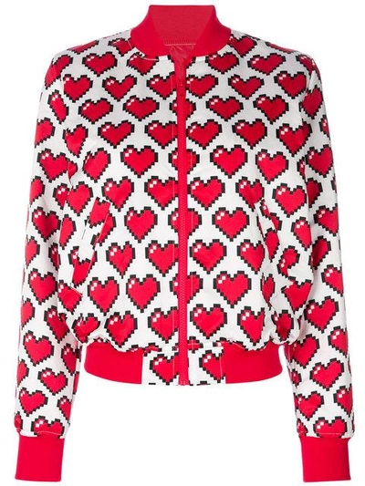 Shop Love Moschino Heart Print Bomber Jacket