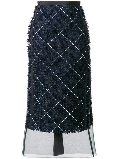 Shop Sacai Tweed Pencil Skirt