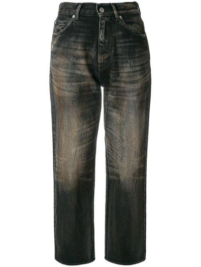 Shop Golden Goose Cropped High Waist Jeans In Black