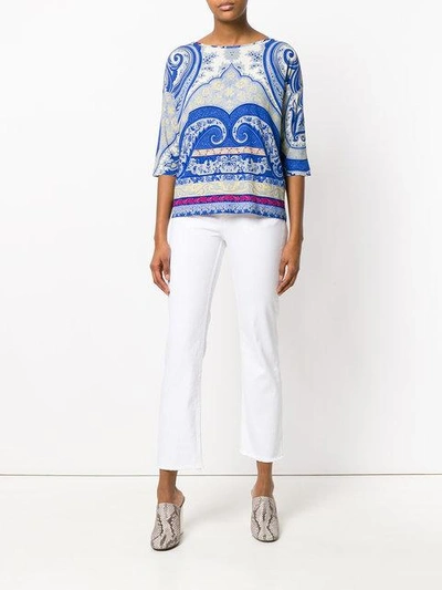 Shop Etro Cropped Jeans - White