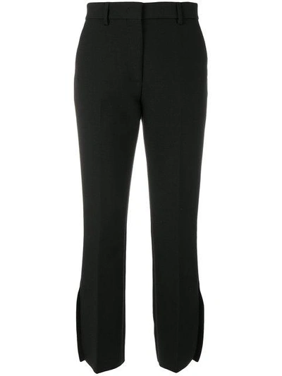 Shop Msgm Slit Tailored Trousers - Black