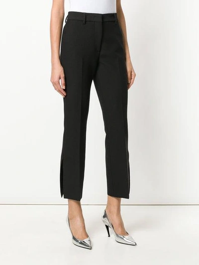 Shop Msgm Slit Tailored Trousers - Black
