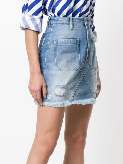Shop The Seafarer Classic Fitted Denim Skirt In Blue