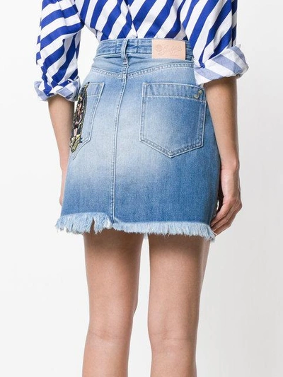Shop The Seafarer Classic Fitted Denim Skirt In Blue