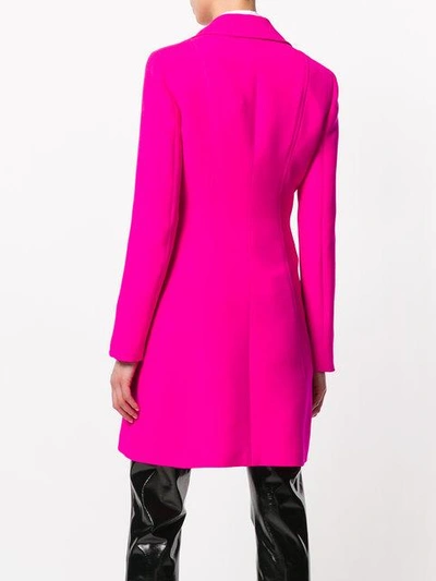 Shop Versace Single-breasted Coat - Pink & Purple