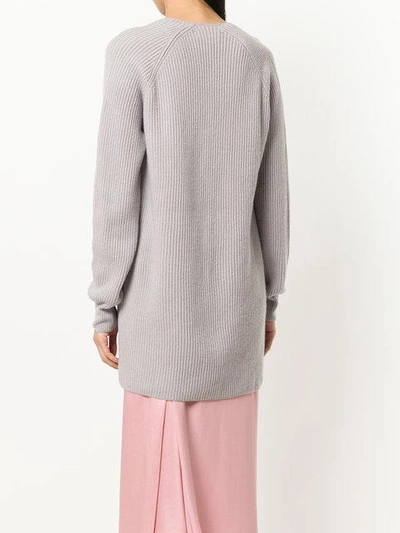 Shop Ryan Roche Deconstructed Cardigan - Grey