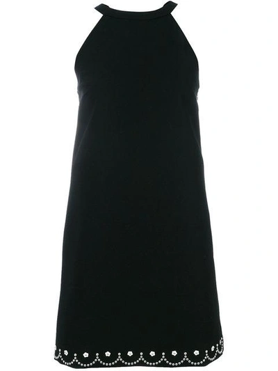Shop Miu Miu Cady Faille Dress In Black