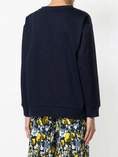 Shop Moncler Crew Neck Sweatshirt In Blue