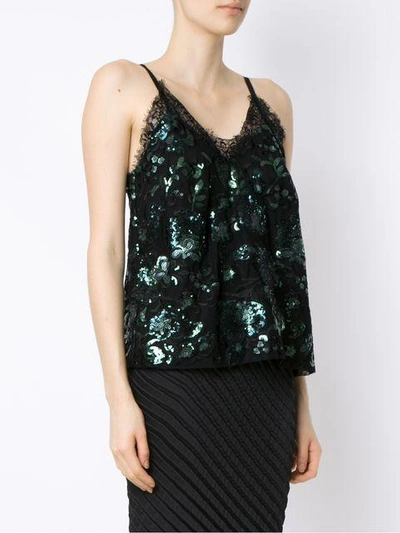 Shop À La Garçonne Sequin Embroidered Blouse In Black