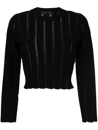 Shop Proenza Schouler Embroidered Cropped Sweater - Black