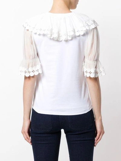 Shop Chloé Flounce Collar Top In White