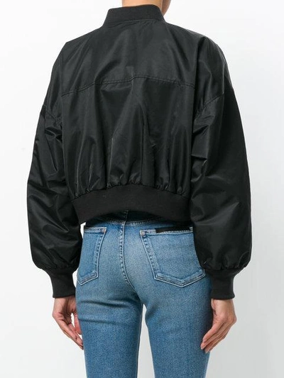 Shop Alexander Wang T Cropped Bomber Jacket  In Black