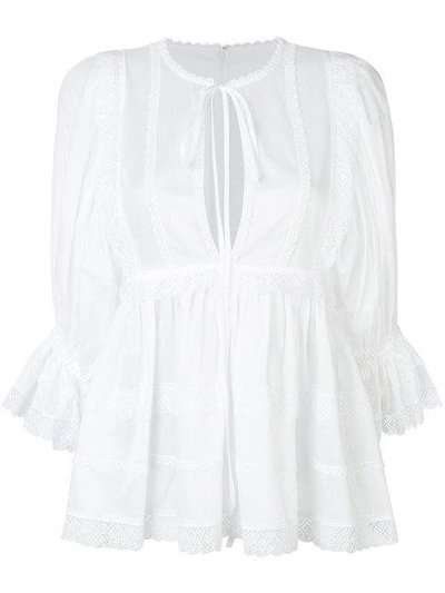 Shop Dolce & Gabbana Frill Detail Tunic - White