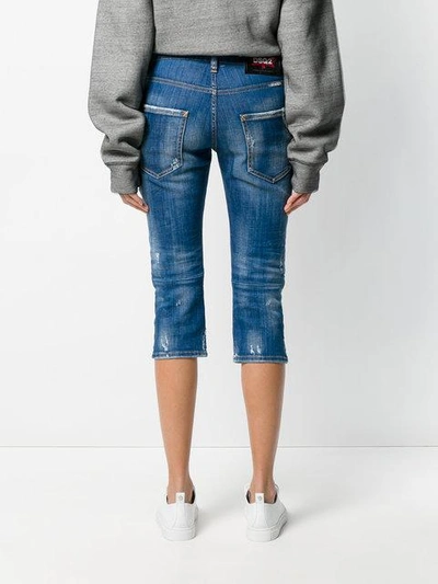 Shop Dsquared2 Slouch Pedal Pusher Jeans - Blue