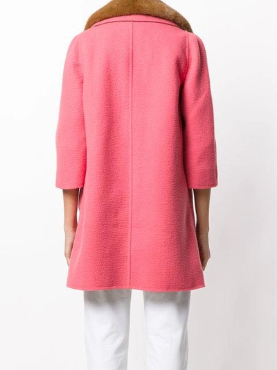 Shop Prada Exaggerated Button Coat - Pink