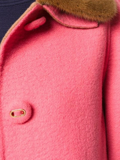 Shop Prada Exaggerated Button Coat - Pink