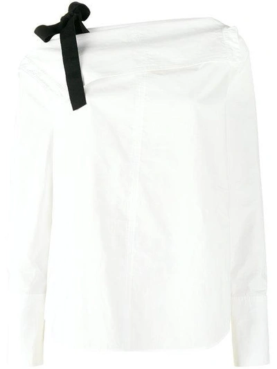 Shop Proenza Schouler Poplin Shoulder-tie Top - White