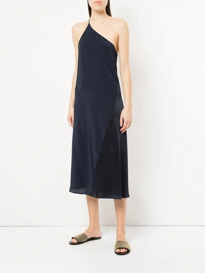 Shop Kacey Devlin One Shoulder Midi Dress - Blue
