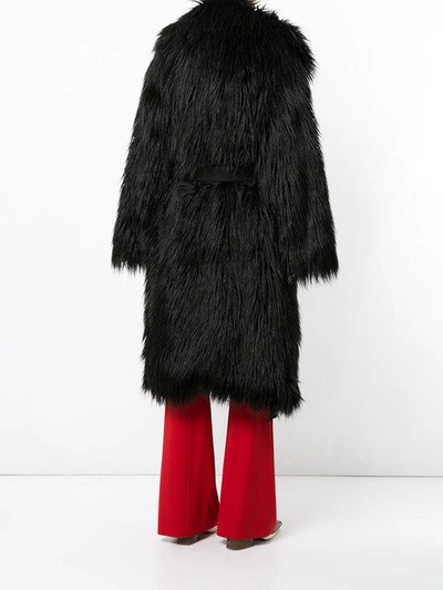 Shop Goen J Oversized Faux Fur Coat In Black