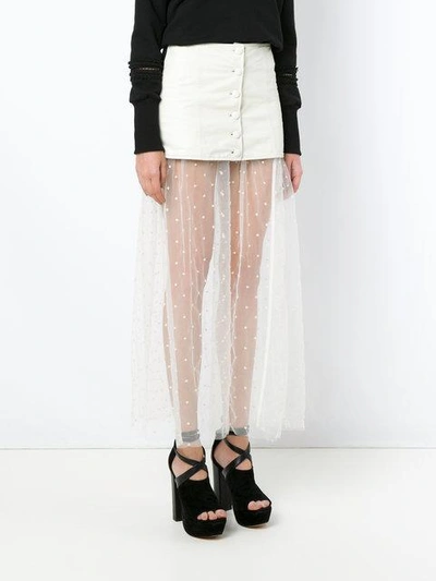 Shop Andrea Bogosian Layered Tulle Skirt - White