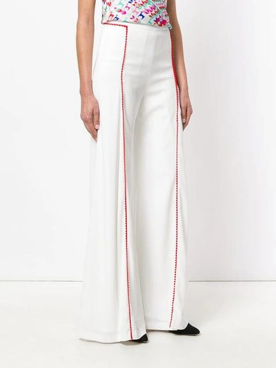 Shop Galvan High-waisted Side Stripe Trousers In White