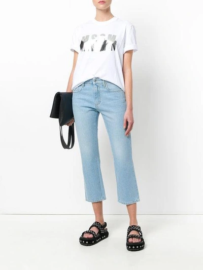 cropped logo jeans